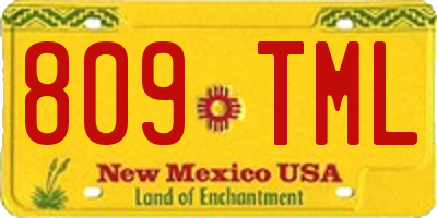 NM license plate 809TML