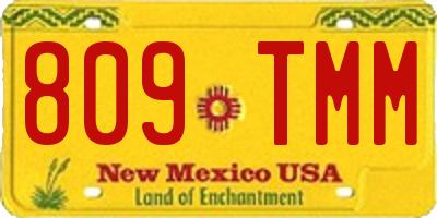 NM license plate 809TMM