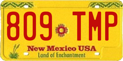 NM license plate 809TMP
