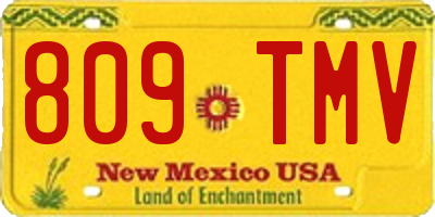 NM license plate 809TMV