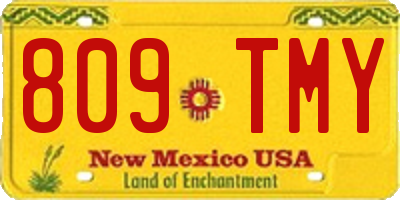NM license plate 809TMY