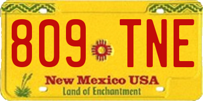NM license plate 809TNE