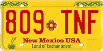 NM license plate 809TNF