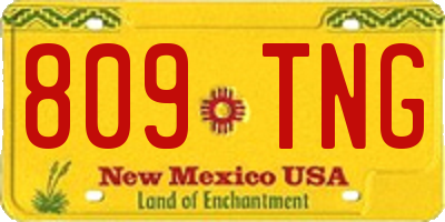 NM license plate 809TNG