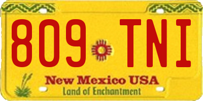 NM license plate 809TNI