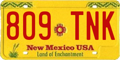 NM license plate 809TNK
