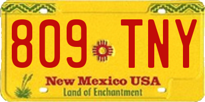 NM license plate 809TNY