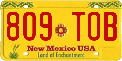 NM license plate 809TOB