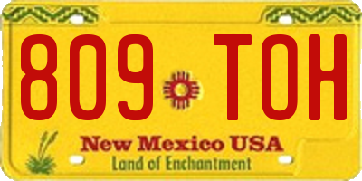 NM license plate 809TOH
