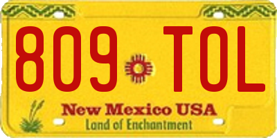 NM license plate 809TOL