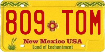 NM license plate 809TOM