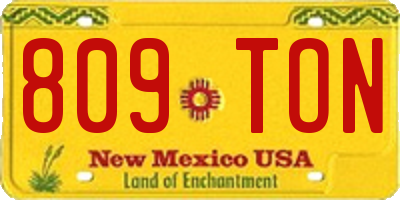 NM license plate 809TON