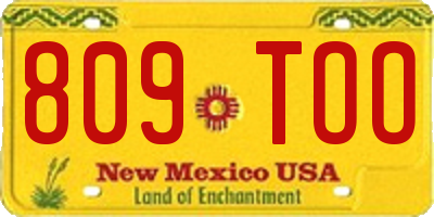 NM license plate 809TOO