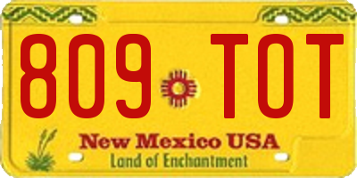 NM license plate 809TOT