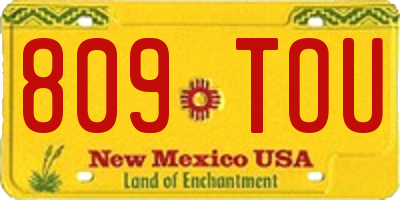 NM license plate 809TOU