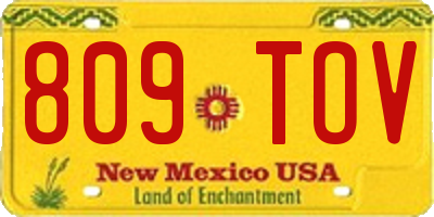 NM license plate 809TOV