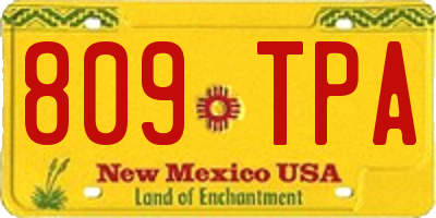 NM license plate 809TPA