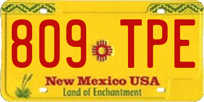 NM license plate 809TPE