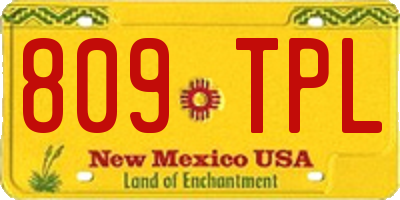 NM license plate 809TPL