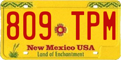 NM license plate 809TPM