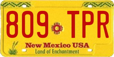NM license plate 809TPR