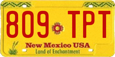 NM license plate 809TPT