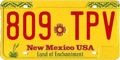 NM license plate 809TPV