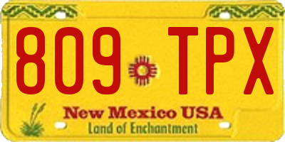 NM license plate 809TPX