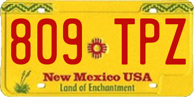 NM license plate 809TPZ