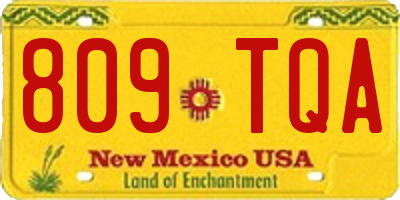 NM license plate 809TQA