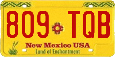 NM license plate 809TQB
