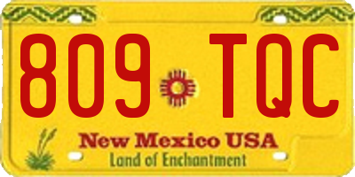 NM license plate 809TQC