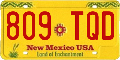 NM license plate 809TQD