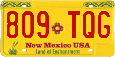 NM license plate 809TQG