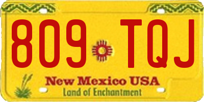 NM license plate 809TQJ