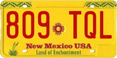 NM license plate 809TQL