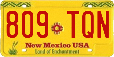 NM license plate 809TQN