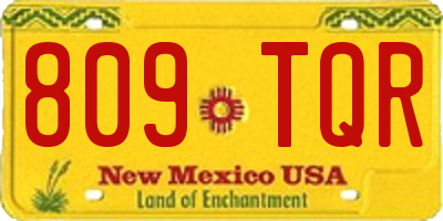 NM license plate 809TQR