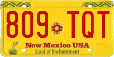 NM license plate 809TQT