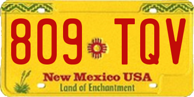 NM license plate 809TQV