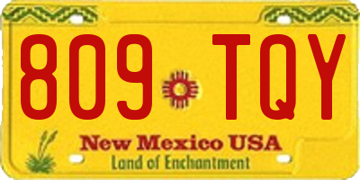 NM license plate 809TQY