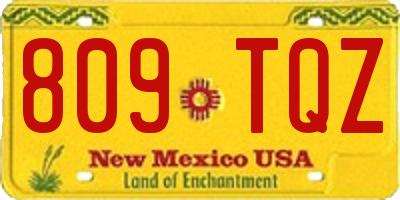NM license plate 809TQZ