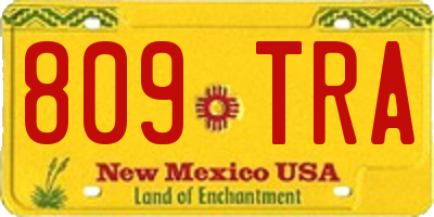 NM license plate 809TRA