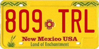 NM license plate 809TRL