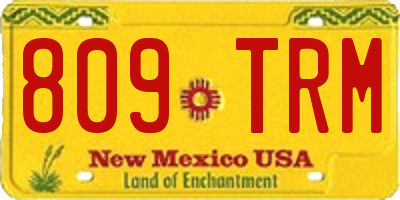 NM license plate 809TRM
