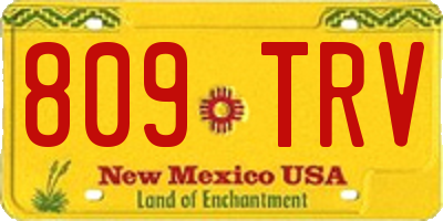NM license plate 809TRV