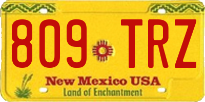 NM license plate 809TRZ