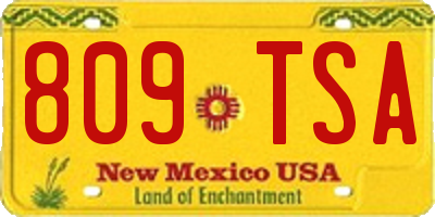 NM license plate 809TSA