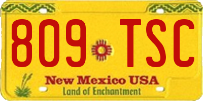 NM license plate 809TSC