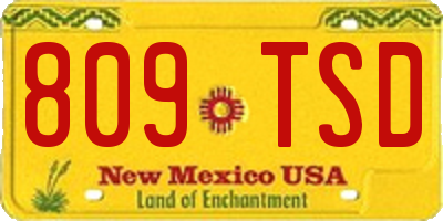 NM license plate 809TSD